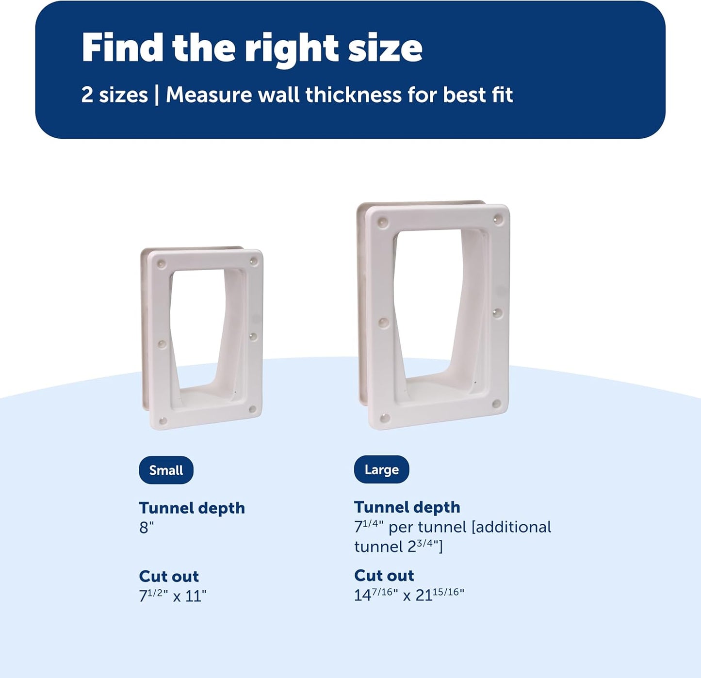 PetSafe Electronic Pet Door Wall Conversion Kit - for Electronic Doggie Door Installation in Thick Walls & Doors - Durable Plastic Frame with Telescoping Design - Large