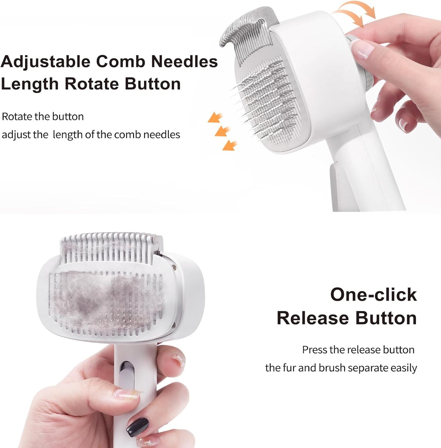 3PCS Undercoat Rake & Metal Comb & Flea Comb for Cats and Dogs, Dual-Sided Dematting and Deshedding, Dog Brush for Shedding Long Hair to Effectively Remove Thick Tangles or Matted Fur, White