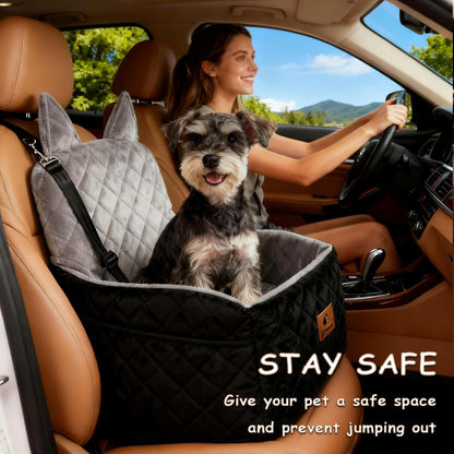 Dog Car Seat for Small & Medium Dogs – 6" Higher Booster Seat with Supportive Memory Foam Cushion, Detachable & Washable Cover, Safe & Comfortable Car Bed for Dogs up to 35 lbs