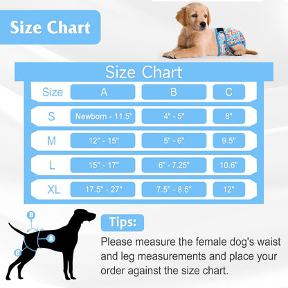 4 Pack Reusable Female Dog Diaper, Highly Absorbent Doggie Diapers for Female Dogs, Dog Diaper X-Large, Bulldog