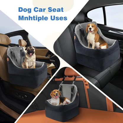 Pet Travel Car Seat for Dogs & Cats - Memory Foam Dog Booster Seats with Thick Cushion for Medium Dogs