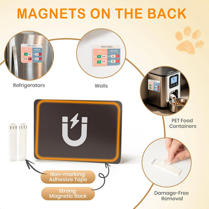 Dog Feeding Reminder Sign, Pet Feeding Tracker with Magnet, AM PM Daily Acrylic Slider Board for Fridge Wall Mounting, Plus Walking Reminder, Blue and Pink, 6.8" x 4.7" Pet Supplies