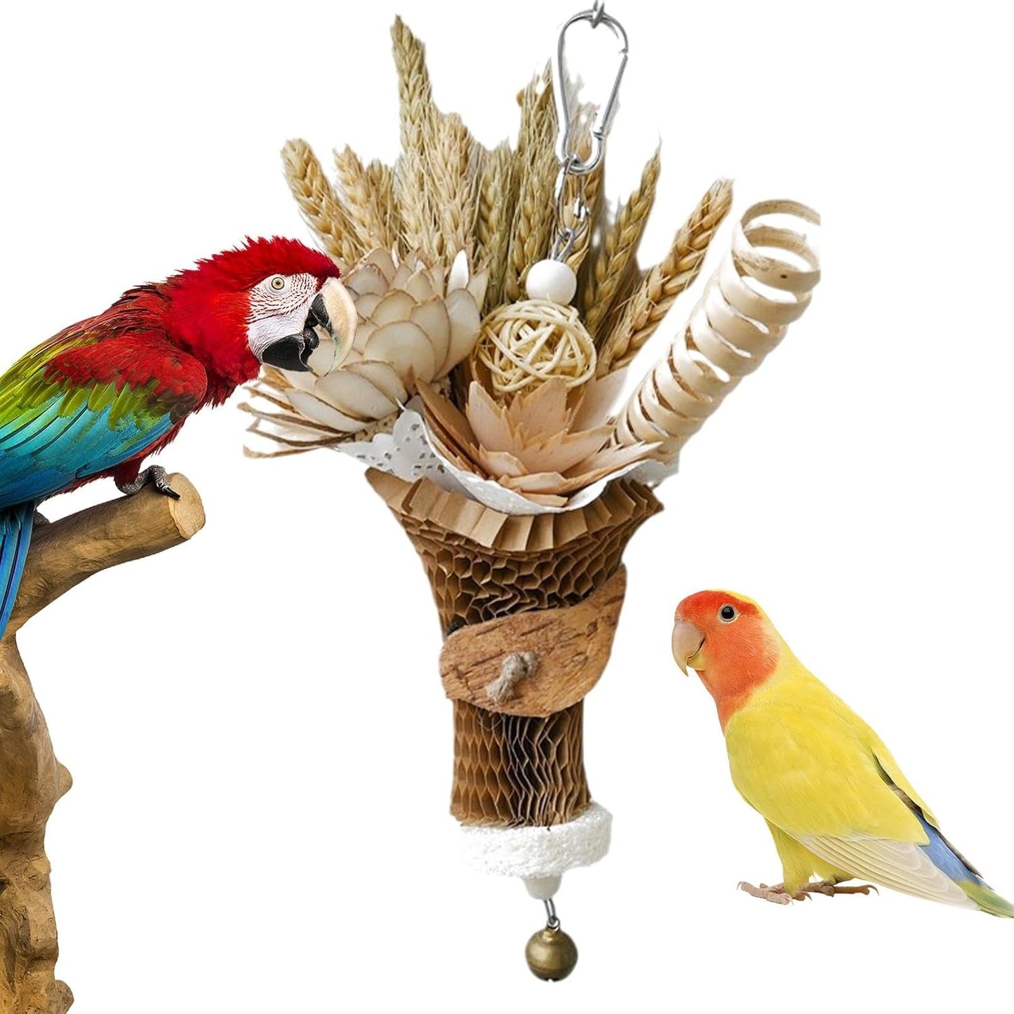 Parakeet Chew Toys, Parrot Bird Toys,Bird Chew Toys with Wheat Ears Bouquet Design | Funny Chew Toy
