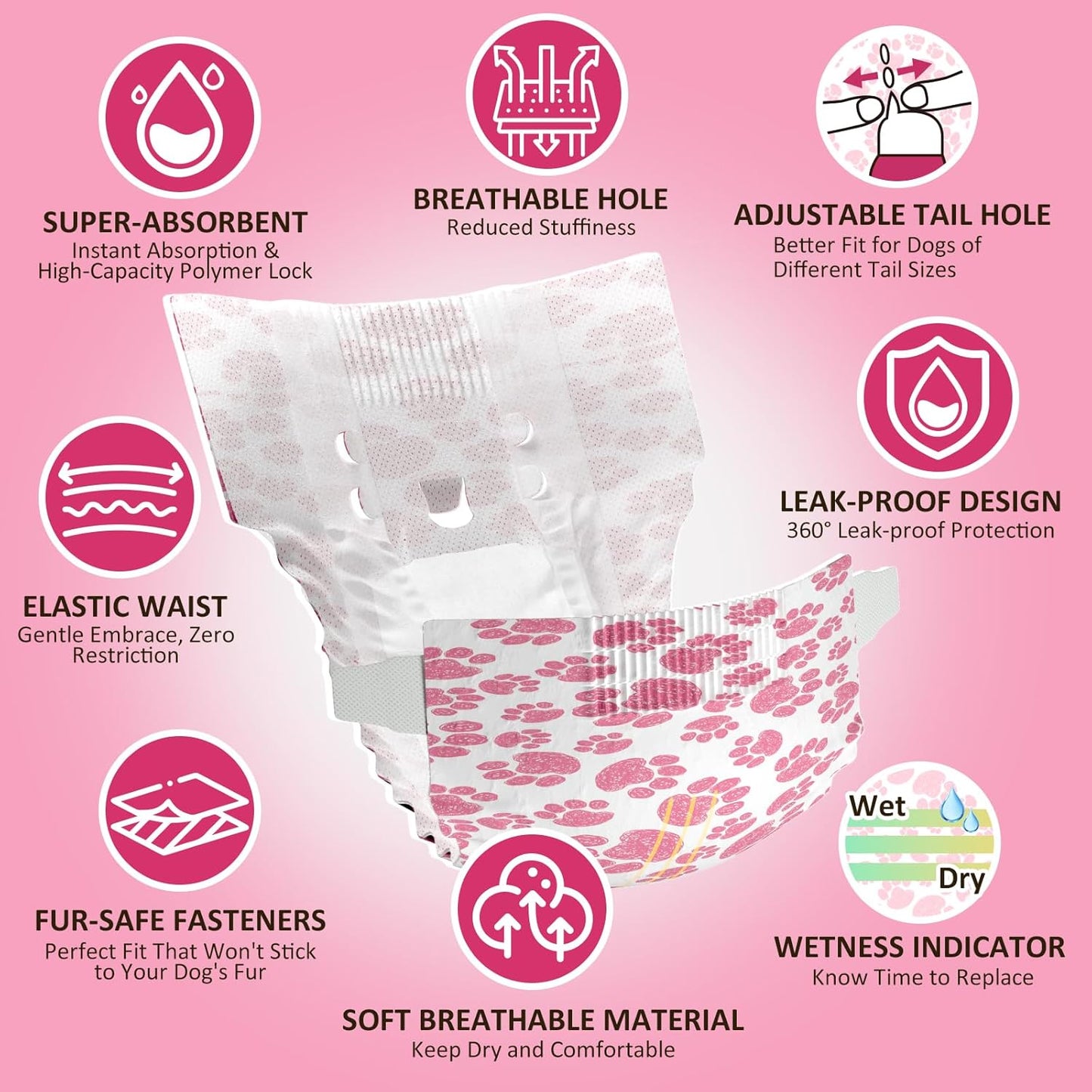 Dono Dog Diapers Female, X-Small, 32 Count