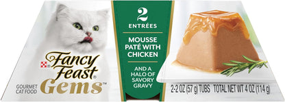 Fancy Feast Gems Pate Cat Food Mousse With Chicken and a Halo of Savory Gravy Cat Food - (Pack of 8) 4 oz. Boxes