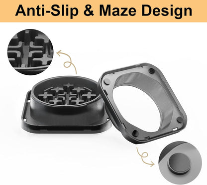 Slow Feeder Dog Bowls for Small Breed, Anti-Slip Puzzle Feeder Bowl to Slow Down Eating for Dogs, 1 Cup Maze Pet Food Feeding Bowl, Bloat Stop Preventing Puppy Dish - Starry Gray