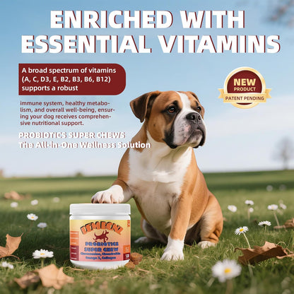 Dembonz Joint Supplement for Dogs – Hip and Joint Chews for Dogs, Glucosamine, Chondroitin, Omega 3, Collagen & Probiotics, Supports Digestion, Immunity, Fur, and Oral, 120 Count