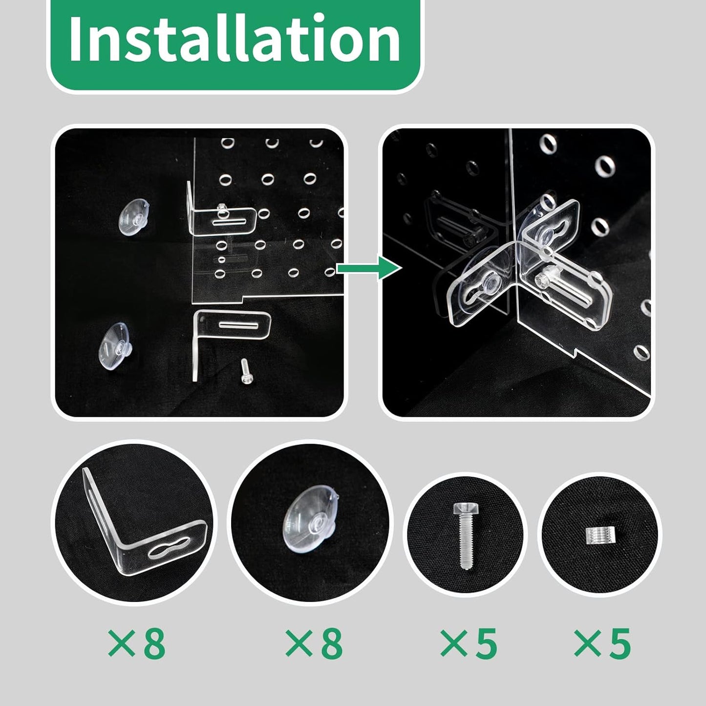 Aquarium Fish Tank Divider Acrylic Isolation Grid Board with Suction Cups Included Clear Fish Separator Transparent Plate Baffle Cover Blocking Fish Partition Net 30x40cm/11.81x15.74in