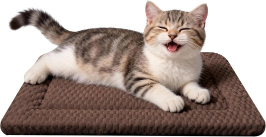 Dog Bed Mat – Soft & Comfortable Dog Kennel Pad for Crate – Durable Crate Bed & Mat for Dogs & Cats (Dark Brown, XS(18"*14"*1.5"))