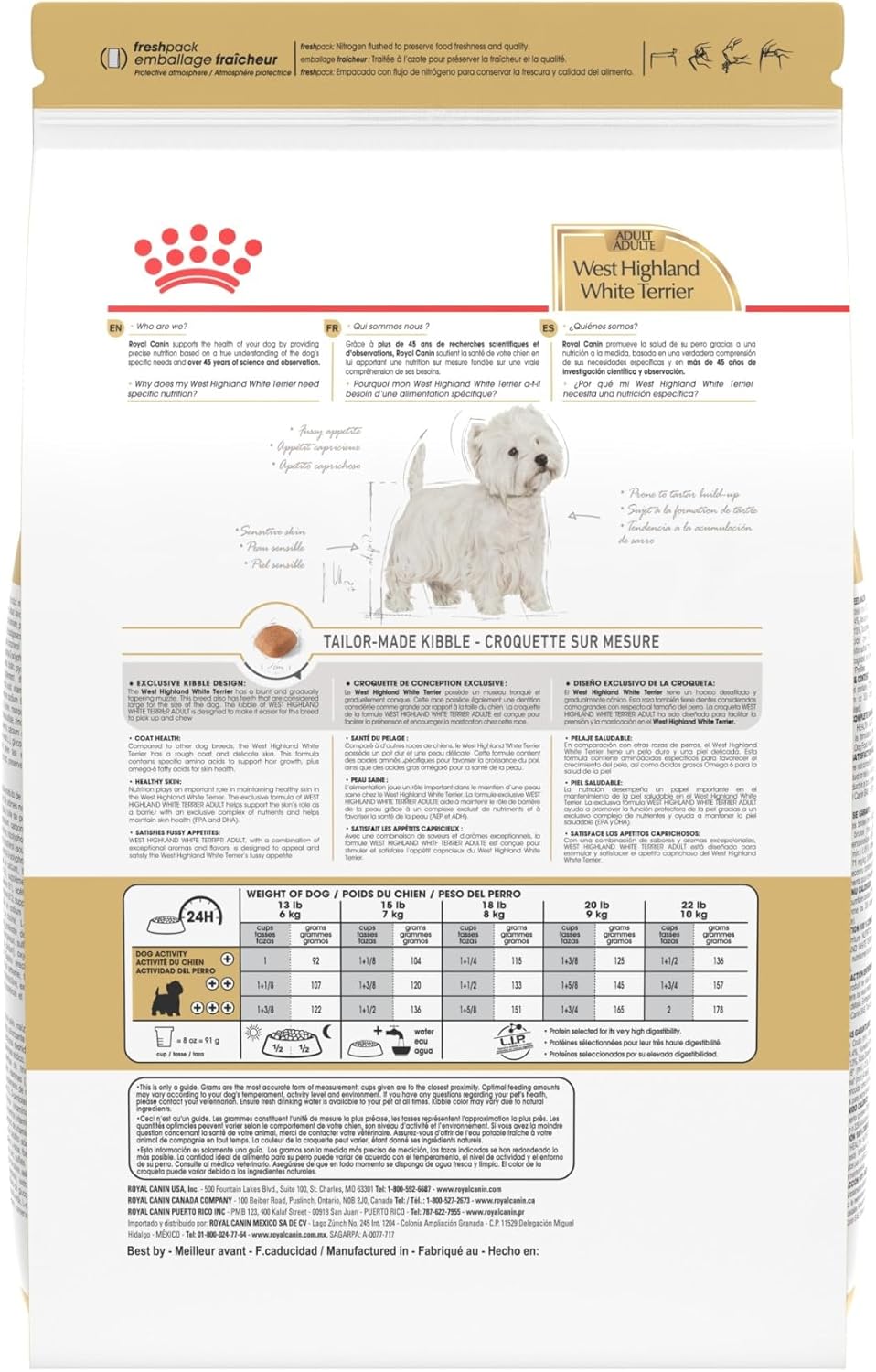 Royal Canin Breed Health Nutrition West Highland White Terrier Adult Dry Dog Food, 10 lb Bag