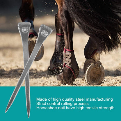 250PCS E6 Horseshoe Nails, Steel Hoof Pegs Horseshoe Nails with Good Elasticity for Horse Training, Secure Firmly, High Tensile Strength Farrier Tools, Lightweight