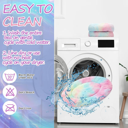 VitalCozy 2 Pack Self Warming Cat Pad Self Heating Pad Bed Reversible Machine Washable Reflects Body Heat Warm Thermal Pet Mat Crate Blanket for Feral and Indoor Cat(16'',Tie Dye)