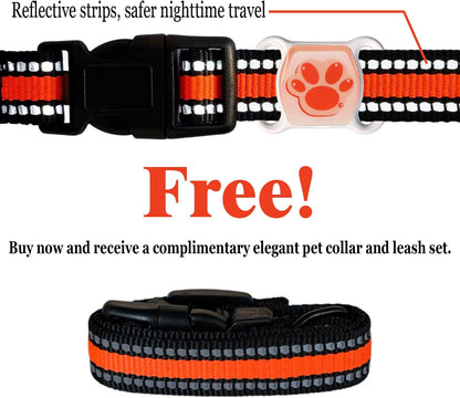 Pet GPS Tracker for Dogs & Cats - No Monthly Fee/Subscription, Free Pet Collar Included | Waterproof, Anti-Lost, Real-Time Tracking Collar | 365-Day Long Battery Life | Compatible with iOS & Android