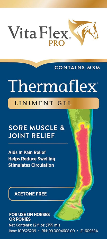 Vita Flex Thermaflex Liniment Gel for Sore Muscles and Joint Relief in Horses 12 Fluid Ounces (Pack of 2)