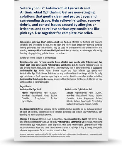 Vetericyn Plus Dog and Cat Eye Care | Flush and Soothe Eye Irritations, Dog Tear Stain Cleaner, Safe for All Animals. (Eye Care Kit)