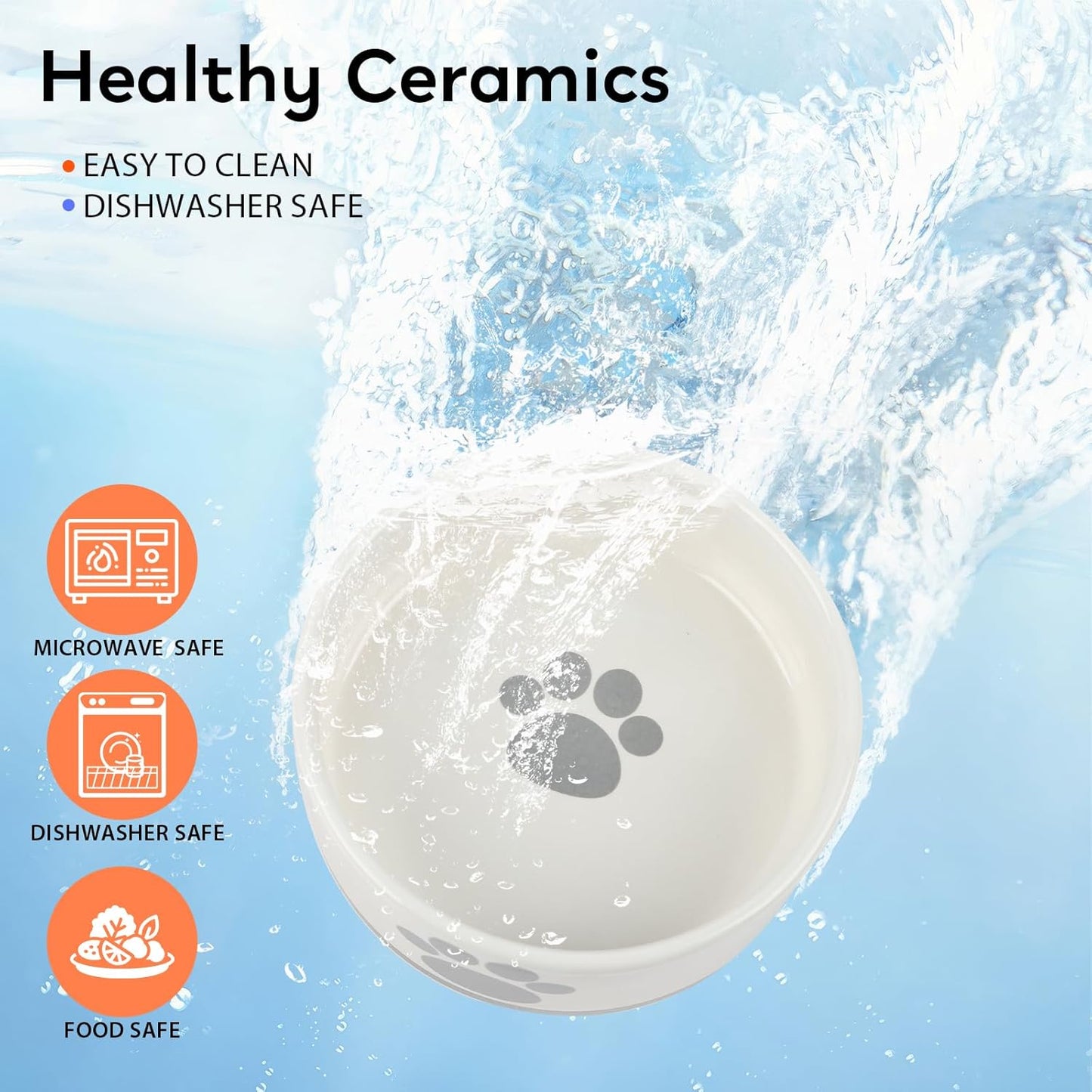 Small Dog & Cat Feeding Combo Set (Includes Non-Slip Mat & Ceramic Bowl) Non-Slip Waterproof Placemat | Dishwasher Safe, Healthy & Easy to Clean | Spill-Resistant