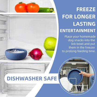 Dog Lick Bowl, Bestalk Anxiety Relief Lick Mat for Dogs, Non-Slip Freeze Licking Bowl Enrichment Puzzle Feeder for Distraction, BPA Free Silicone, Dishwasher Safe