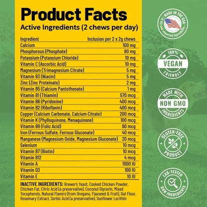 Guardian’s Choice VitaPup Puppy Vitamins Chews, Dog Vitamins for Growth, Digestion, Coat, Brain & Immune Support, Daily Multivitamin for Dogs with Omega 3, Biotin, & Calcium, 90 Tasty Soft Chews