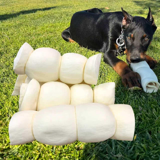 Beef Cheek Rolls 5-6” Water Buffalo Retriever Style Cheek Roll Dog Chews 5 Pack Collagen Sticks Chews for Dogs Long Lasting Chew Treats Great for Power Chewers Safe Rawhide Alternative Retriever Rolls