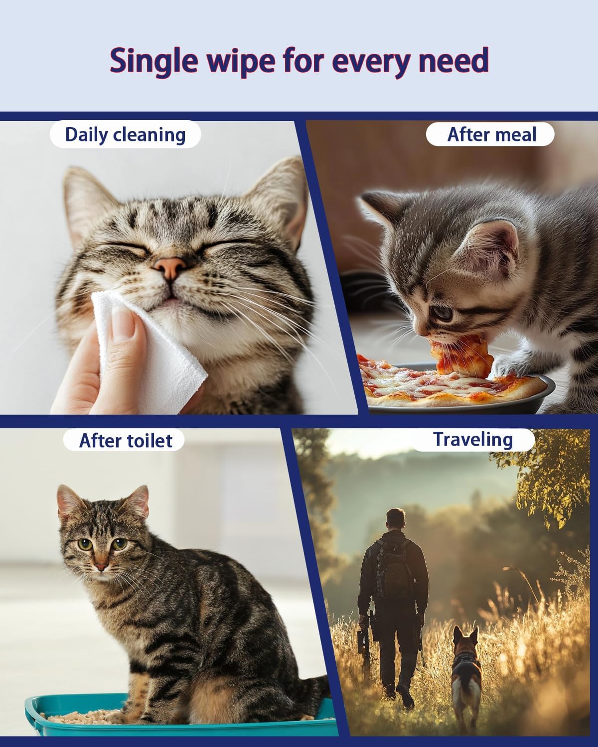 Dog Wipes for Paws, Butt, Face & Tear Stains – 320ct Unscented Hypoallergenic Pet Wipes for Dogs & Cats – Extra Thick, Rinse-Free Deodorizing Grooming Wipes for Muddy Paws, Allergies, Bedtime & Travel