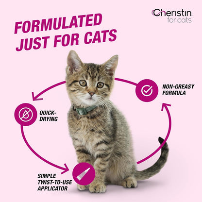 Cheristin Flea Treatment & Prevention for Cats | Fast acting topical flea treatment for cats over 1.8 lbs | 1 Count