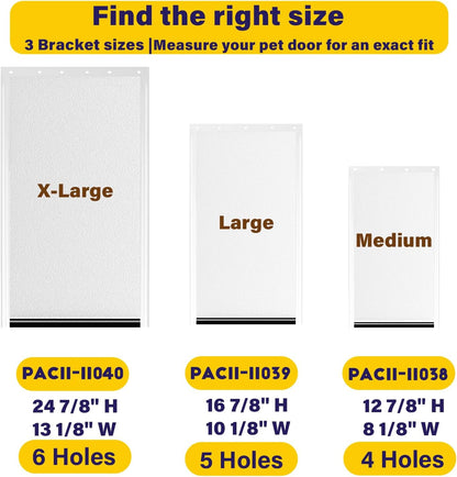 2PCS PAC11-11039 Dog Door Replacement Flaps for Dog, Doggy Replacement Flap Doors Compatible with Large Pet-Safes Freedom Doggie Doors, Large Size 10 1/8" X 16 7/8" (Frosted Transparent)