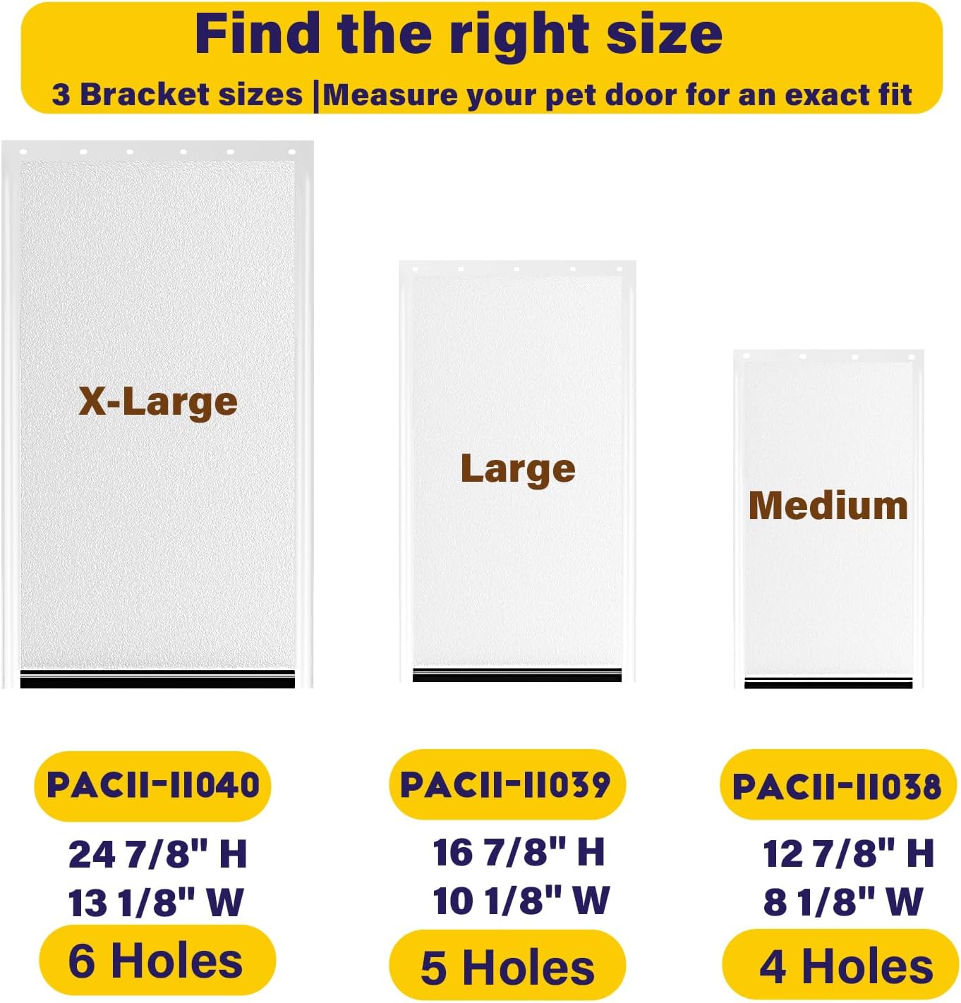 2PCS PAC11-11039 Dog Door Replacement Flaps for Dog, Doggy Replacement Flap Doors Compatible with Large Pet-Safes Freedom Doggie Doors, Large Size 10 1/8" X 16 7/8" (Frosted Transparent)