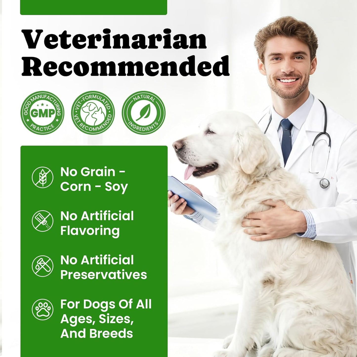 Probiotics for Dogs - Dog Probiotics with 5 Enzymes & 4 Prebiotics for Itchy Skin, Pet Probiotics lab for Digestion & Gut Support, Helps Diarrhea, Yeast Infection, Allergies & Immune System -180 Chews