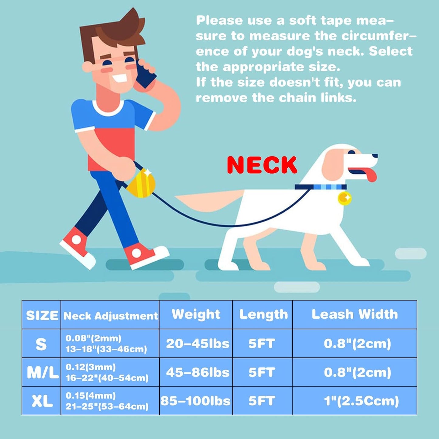 Prong Collar for Dogs,Dog Training Collar with One Professional Training Leash,Adjustable Pinch Collar with Quick Release Metal Buckle, No Pull Choke Collar for Small Medium Large Dogs（Silver, XL）.