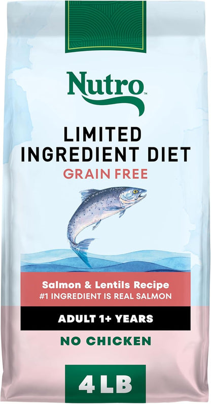 Nutro Limited Ingredient Diet Adult Dry Dog Food, Salmon & Lentils Recipe, 4 lbs.