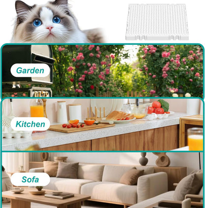 SHENLIU 16 Pieces Cat Deterrent Mat, 16 x 13 Inches Clear Plastic Cat Deterrent Repellent Mat with Spikes Keep Dogs Off Counter Anti Pet for Outdoor Indoor Plants Garden Sofa Window