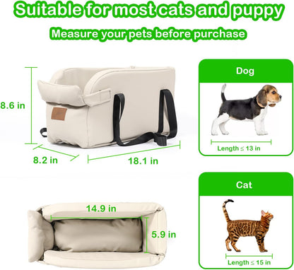 Dog Car Seat Centre Console Dog Booster Dog Car Seat Small Dog Cat Booster Seat for Dogs Cats Pets Up to 13lbs
