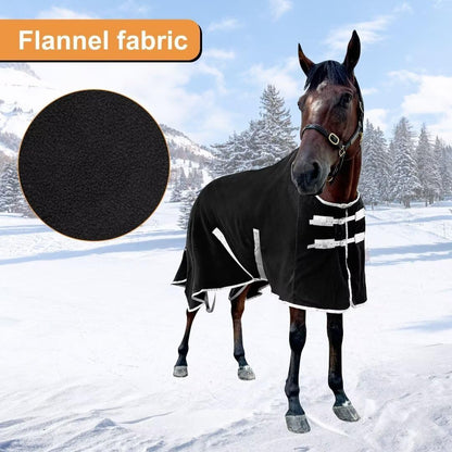 Polar Fleece Horse Blanket, Soft Horse Cooler,Multi-Function Horse Sheet (Black, US 72IN(EU 135CM))