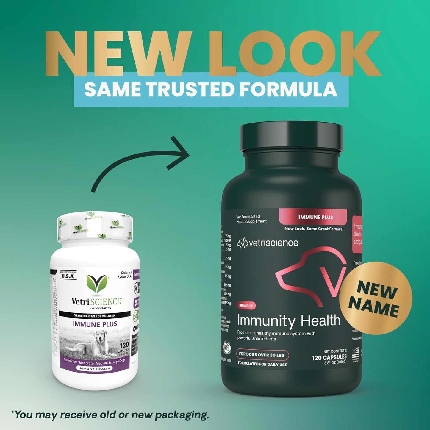 VetriScience Immunity Health Easy-Open Capsules, Immune Plus Supplement for Medium and Large Breed Dogs, Cell Advance Immune and Allergy Support with Antioxidants, Hypoallergenic Formula, 120 Count