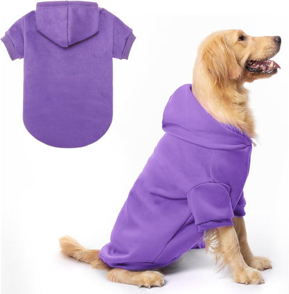 BINGPET Dog Hoodies - Fleece Lined Fall Dog Puppy Sweatshirt Soft Warm Sweater Winter Hooded Clothes for Small Medium Large Dogs & Cats