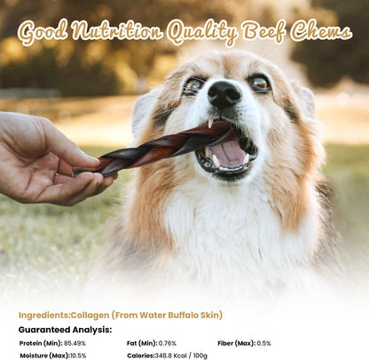 Braided Collagen Sticks for Medium & Large Dogs, 5-6 Inch Beef Collagen Dog Chews Long Lasting, Dog Treats for Aggressive Chewers & Bully Stick Alternative