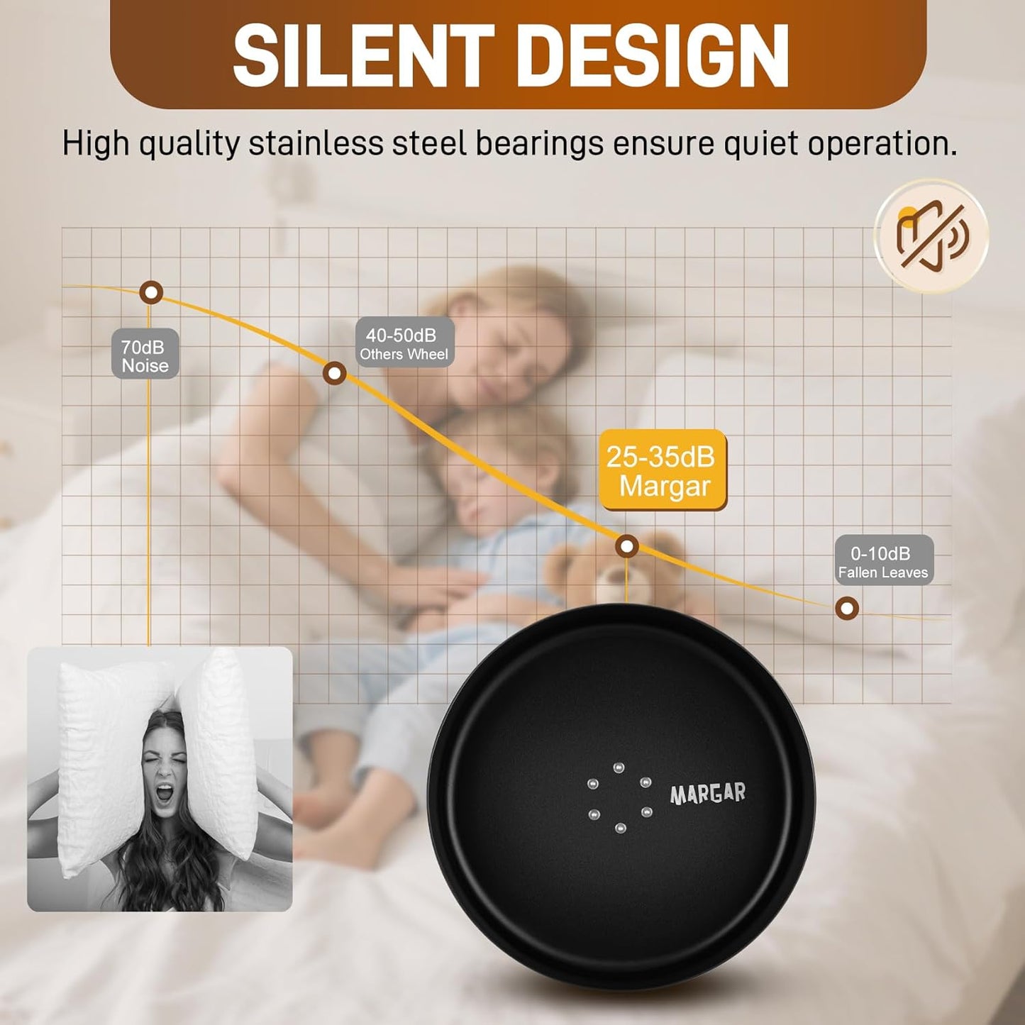 15" Silent Chinchilla Exercise Wheel, Anti-Chewing Aluminum Alloy Running Wheel for Chinchilla, Hamster or Other Small Pets