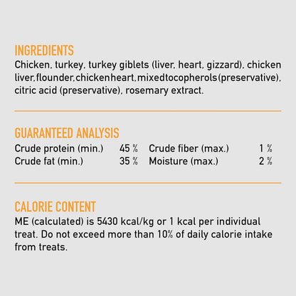 ORIJEN Freeze Dried Cat Treats Grain Free High Protein Raw Animal Ingredients Original 1.25oz Bag