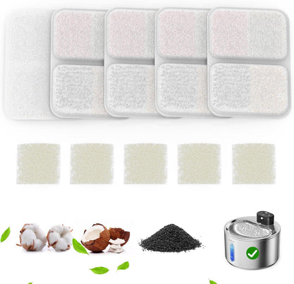 5 Pack Filters Replacement Filters for FS40 with 5 Pump Filter, 6 Layer Filters, Pet Drinking Fountain for 135 fl oz/4L FS40