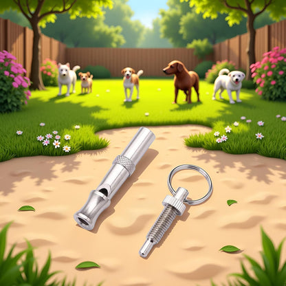 3Pcs Silver Adjustable Ultrasonic Dog Whistle,Portable Whistle Pet Whistle Supersonic Whistle Dog Whistles for Pet Training,Training and Behavior Aids, Portable Pet Training Aid