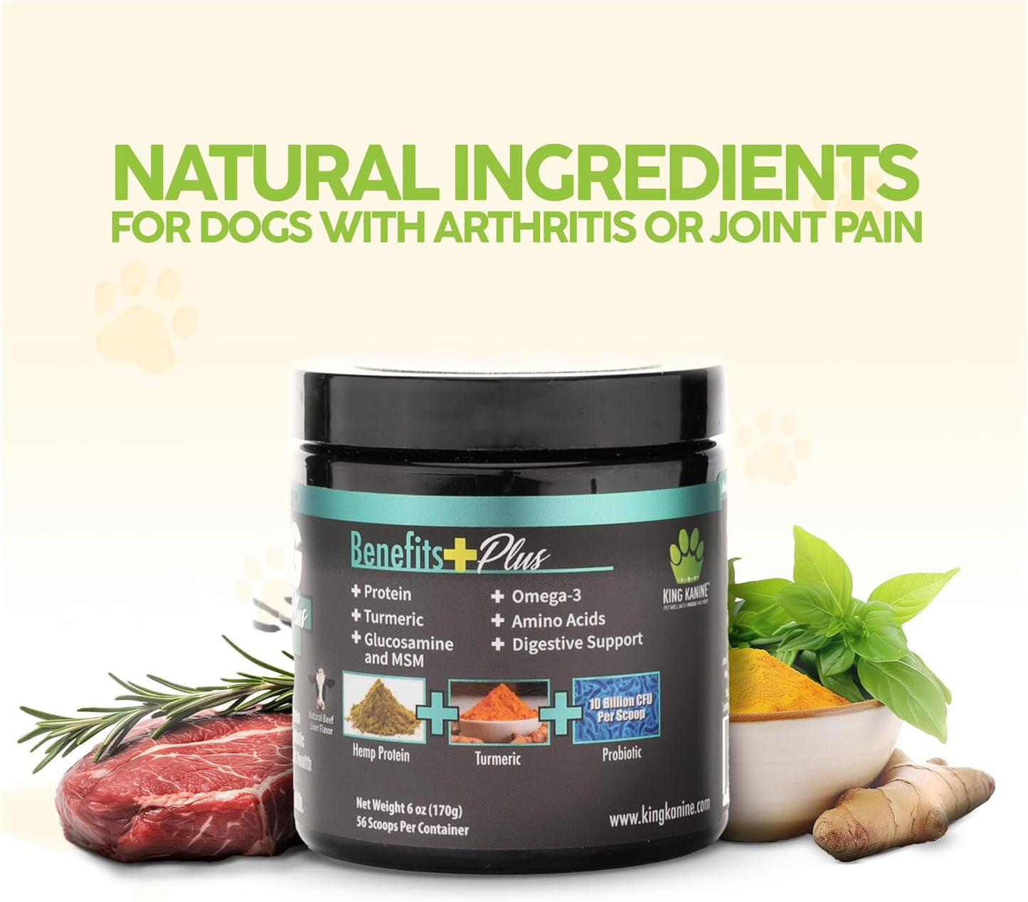 King Kanine Tripple Wellness Combo - Pet Wellness Bundle – Green Inmune Plus, Strong Plus Probiotic with Protein & Joints, Mushroom Plus – Daily Support for Dogs & Cats