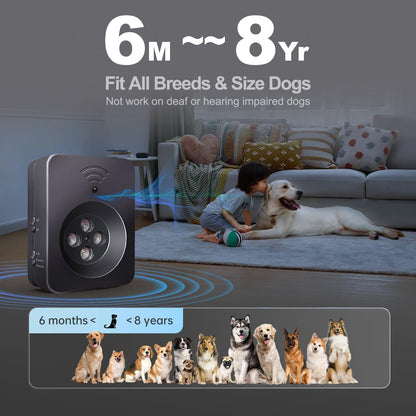 Ultimate Ultrasonic Bark Control Device for Dogs - 50ft Remote & Auto Sensor Modes | Weatherproof Anti-Bark Deterrent | Handheld Remote Training Tool | Stop Excessive Barking Humanely - Black