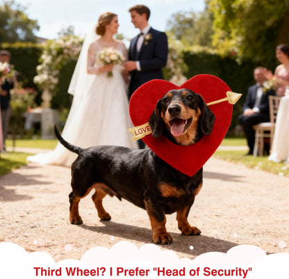 Valentines Dog Costume, Valentine’s Day Red Love Heart Dog Outfit Adjustable Pet Headpiece with Cupid Arrow, Cute Valentine Clothes Holiday Hat for Small Medium Large Dogs Cats Puppy