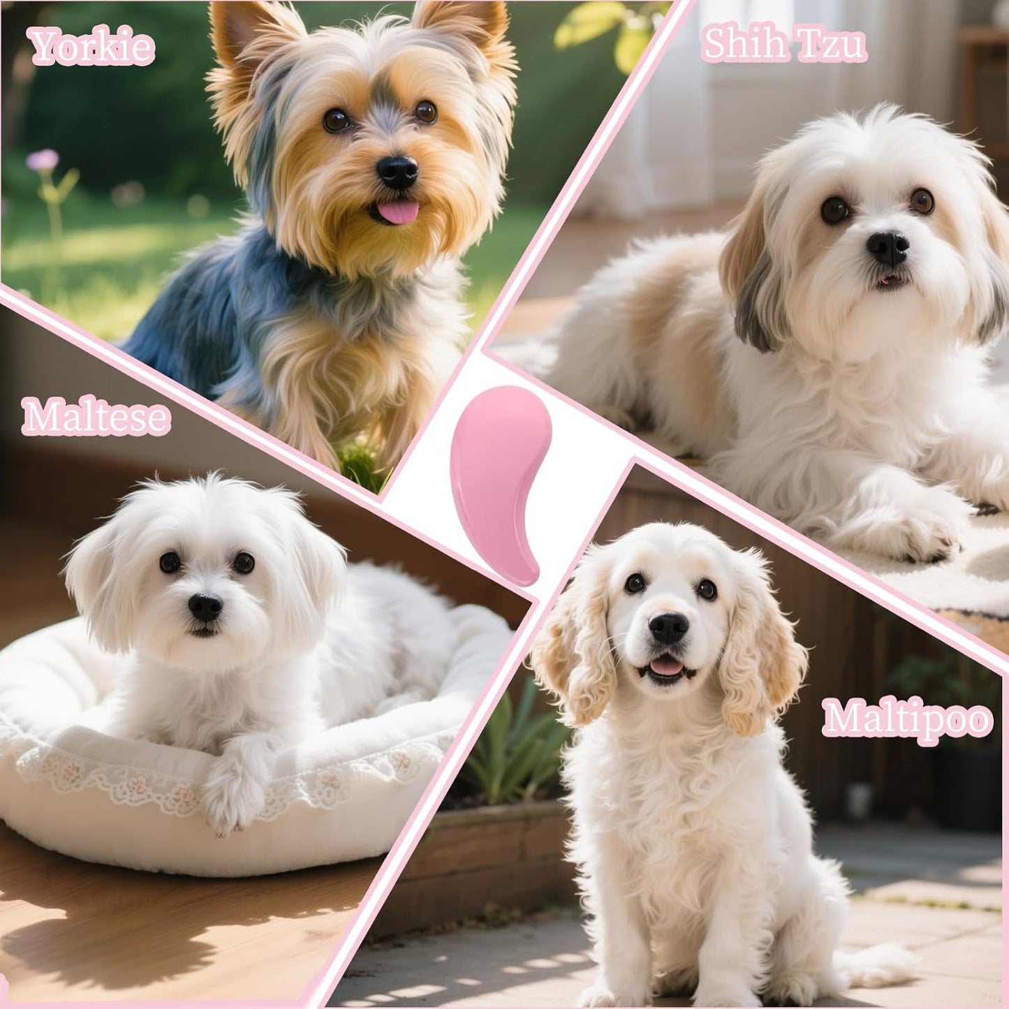 Stainless Steel Dog Eye Comb and Comma-Shaped Small Dog Brush and Cleaning Comb