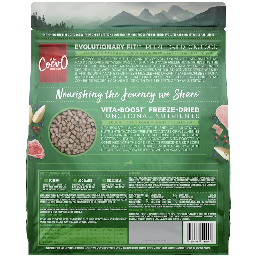 Coevo Open Plains Full Freeze Dried Dog Food, 454 GR