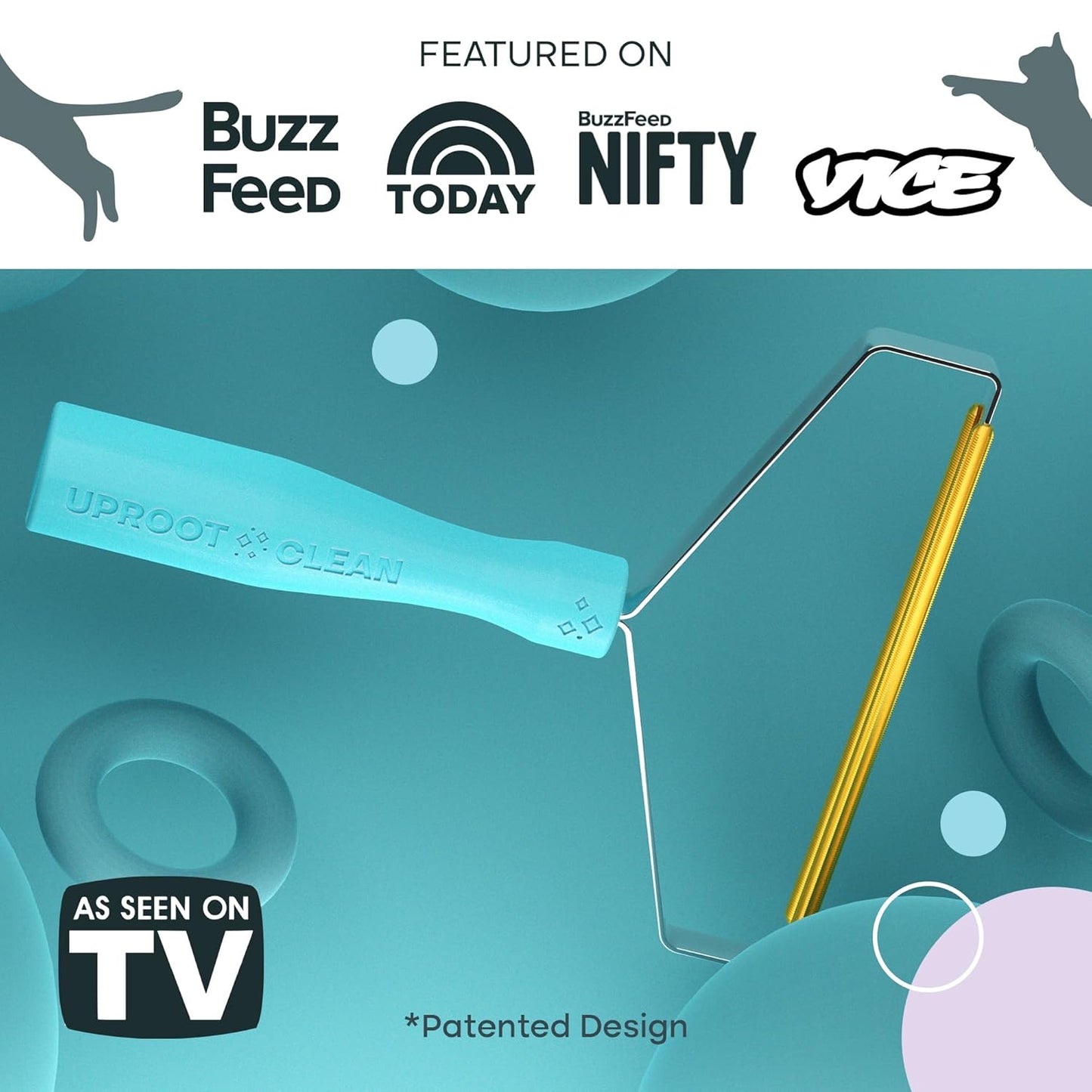 Uproot Clean Uproot Cleaner Pro Pet Hair Removal Tool - Special Dog Hair Remover Multi Fabric Edge and Carpet Rake Cat Fur Remover for Couch, Pet Towers, Rugs, Cat Mats and Trunks & Much More