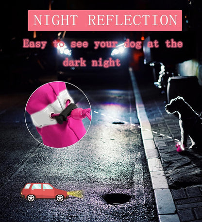 YAODHAOD Dog Shoes for Small Dogs, Puppy Dog Boots & Paw Protector for Winter Snowy Days, Anti-Slip Sole Dog Booties for Indoor Hardwood Floor 4PCS (Pink, Size: 4)