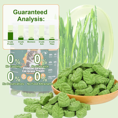 80g Cat Grass Treats for Indoor Cats, Freezed Drying Cat Grass Teething Stick for Hairball Remove Treatment Teeth Cleaning and Dental Care, Edible Kitty Chew Toy Snack