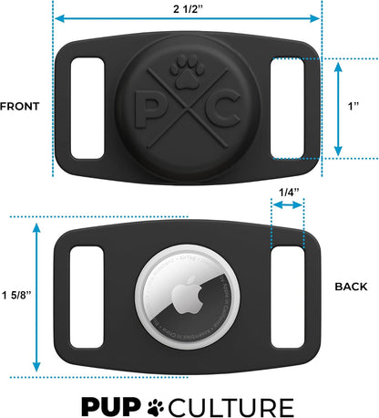 Pup Culture AirTag Dog Collar | Durable & Protective Dog AirTag Holder - Track Your Pet Using Apple AirTag Technology - Dog Collar AirTag Holder -for Dogs and Cats