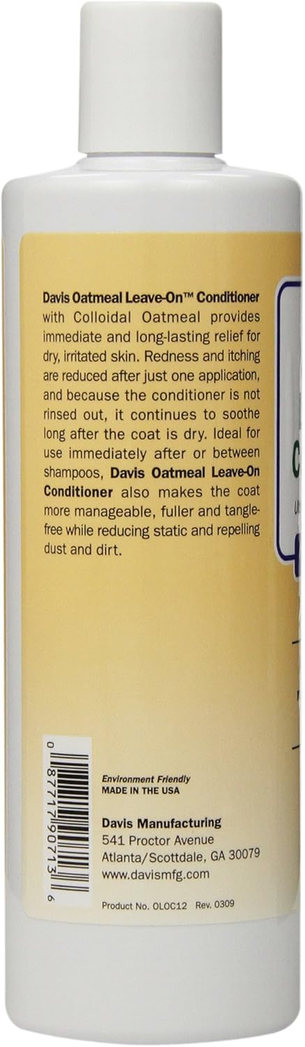 Davis Oatmeal Leave-On Dog & Cat Conditioner, 12-Ounce, DM112 12